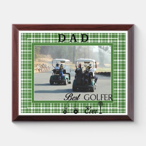 Dad Best Golfer Fathers Day Golf add a photo Award Plaque