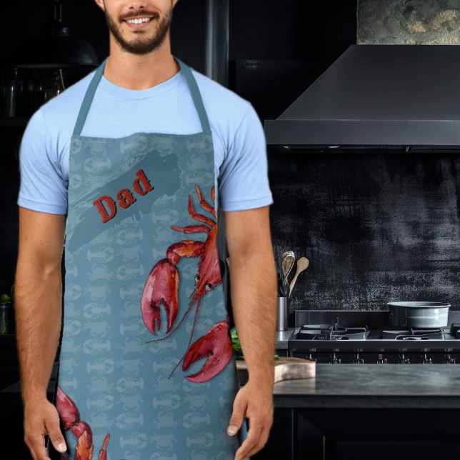 Dad Big Lobster Gray Novelty Apron (Creator Uploaded)