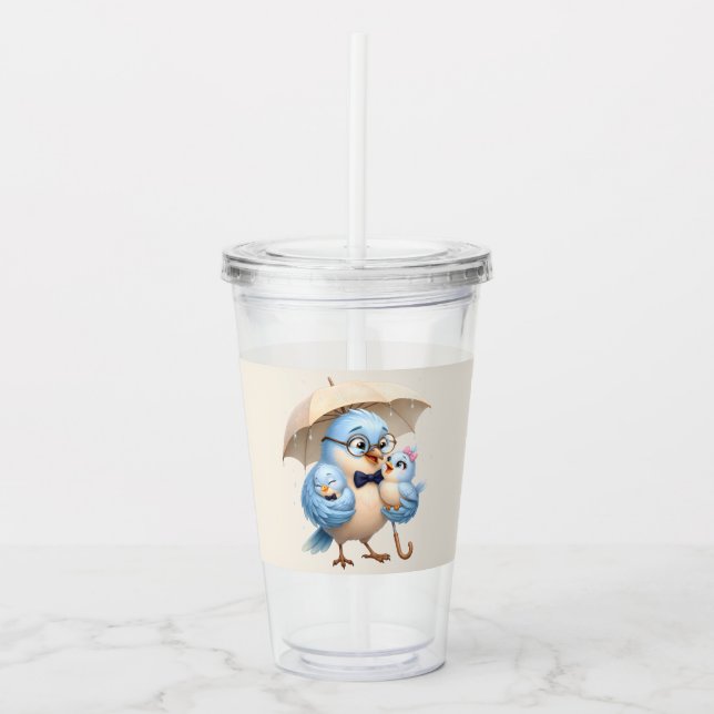 Dad Bird Acrylic Cup With Straw (Front)