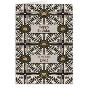 Dad Birthday Abstract Mandala Design Cards