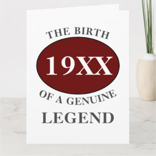 Dad Birthday Add Year Legend Red Black Bold Card