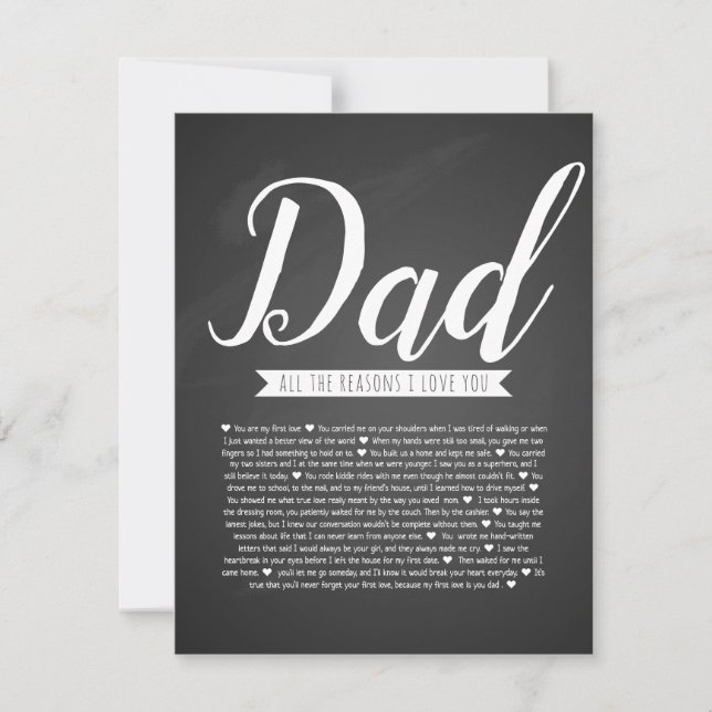 Dad birthday card all the reasons we love you (Front)