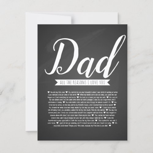 Dad birthday card all the reasons we love you