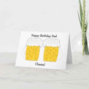 Dad Birthday Card Beer Glasses