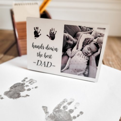 Dad Birthday Fathers Day Handprint Photo Plaque