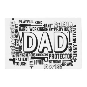 Dad birthday gift father father's day daddy gifts placemat
