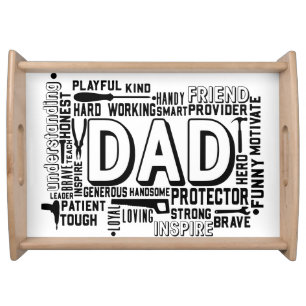 Dad birthday gift father father's day daddy gifts serving tray