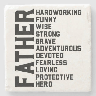 Dad birthday gift father father's day daddy gifts stone coaster