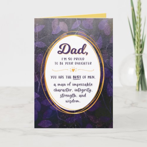 Dad Birthday Im Proud to be Your Daughter Holiday Card