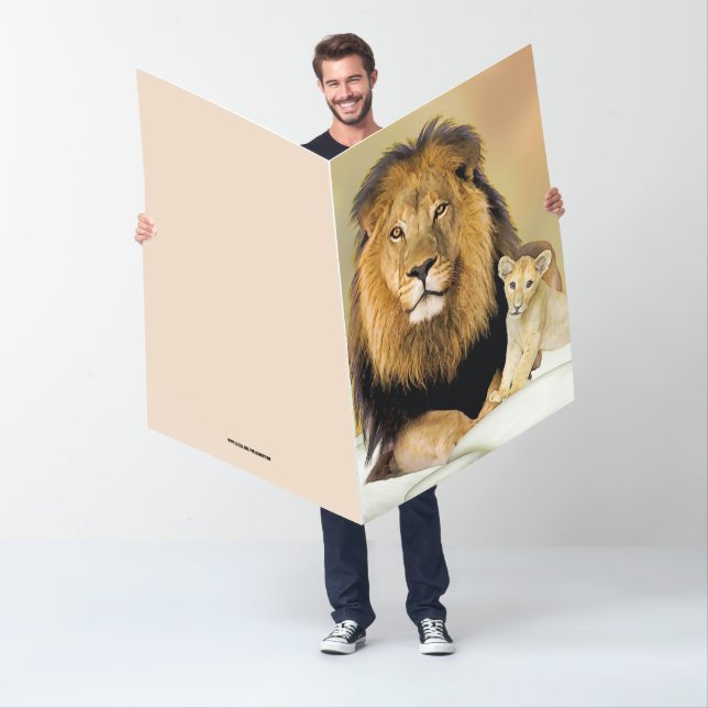DAD BIRTHDAY LION HUGE  BIG GIANT GREETING CARD (In Situ)