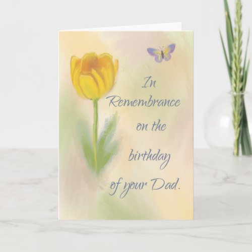 Dad Birthday Remembrance Watercolor Flower Card