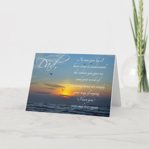 Dad Birthday Thank You Sunset and Ocean Card