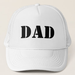 Dad black and white modern typography cool trucker hat