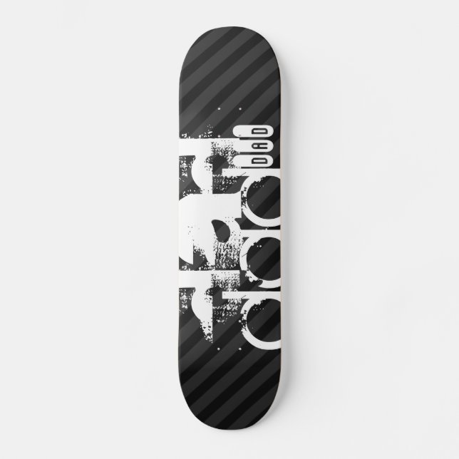 Dad; Black & Dark Gray Stripes Skateboard Deck (Front)
