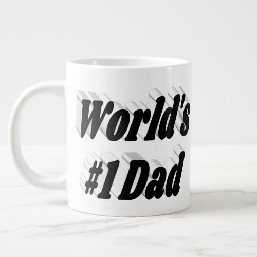 Dad black half text giant coffee mug