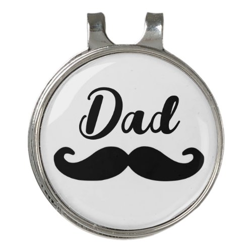 Dad black handlebar moustache golf hat clip