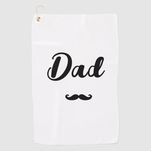 Dad black handlebar moustache golf towel
