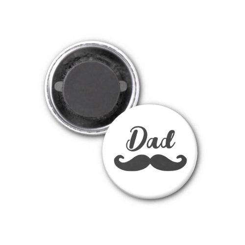 Dad black handlebar moustache magnet