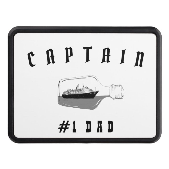 Dad Black Modern Daddy Father Captain Hitch Cover (Front)