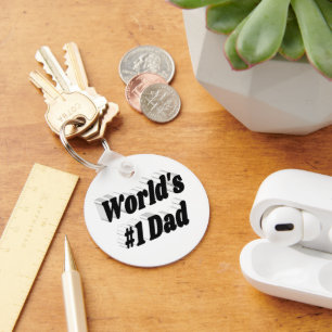 Dad black text  keychain