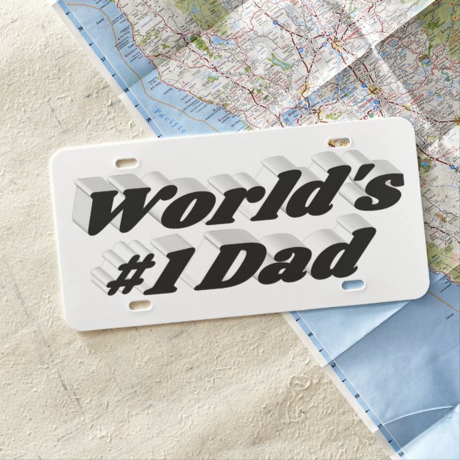 Dad black text license plate (In Situ)