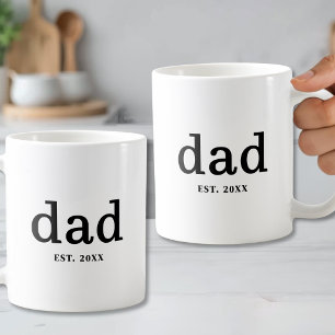 Dad Black White Personalized Father Coffee Mug