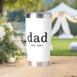 Dad Black White Personalized Father Insulated Tumbler