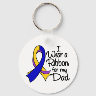 Dad - Bladder Cancer Ribbon Keychain