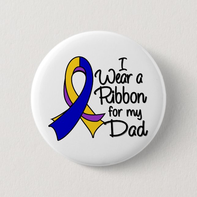 Dad - Bladder Cancer Ribbon Pinback Button (Front)
