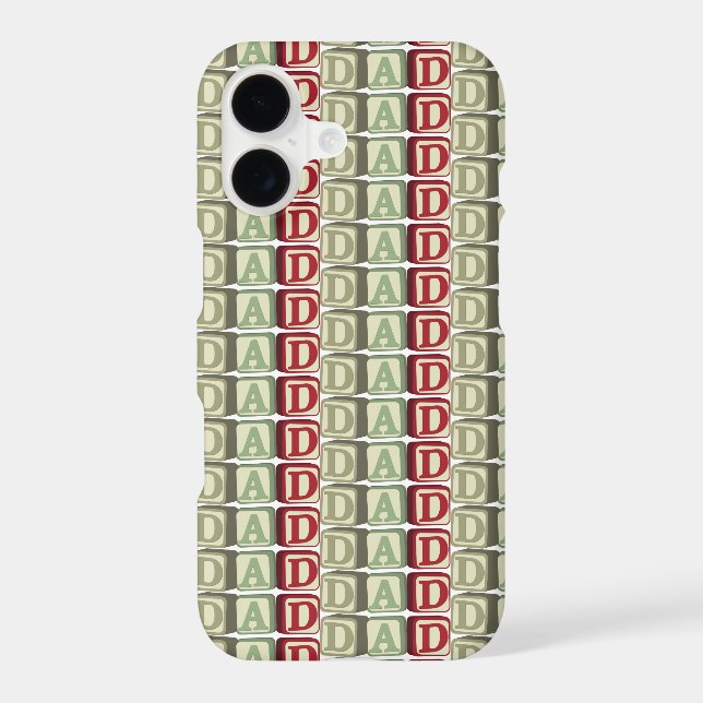 Dad Blocks Pattern Father Daddy Theme iPhone Case (Back)