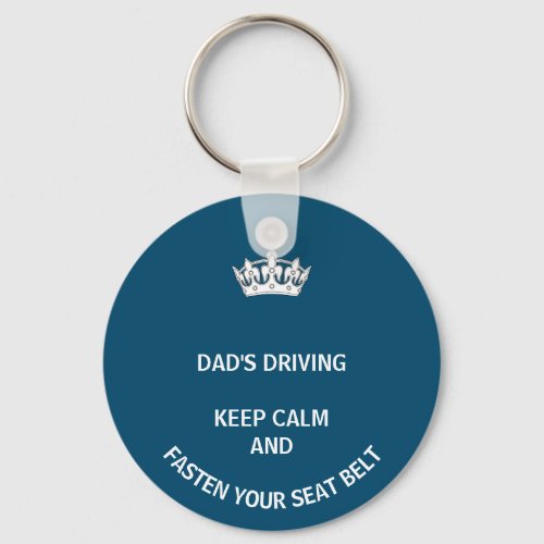 Dad  Blue Keep Calm Fathers Day Keychain