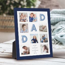 DAD Blue Letters Family Photo Collage Navy Frame