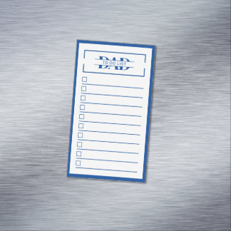 Dad Blue Monogram 2" x 3.5" To Do List Dry Erase Business Card Magnet
