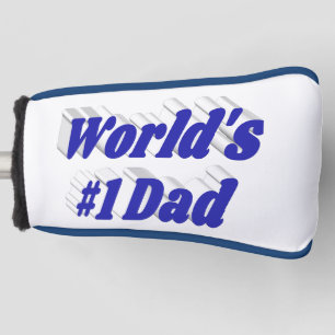 Dad blue text golf head cover