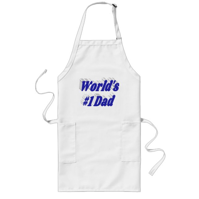 Dad blue text long apron (Front)