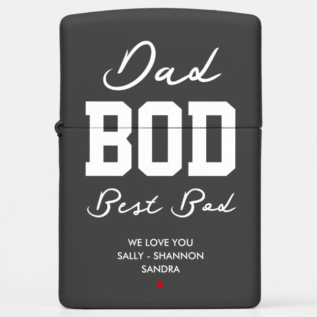 Dad Bod Best Bod Funny Father's Day Zippo Lighter (Front)