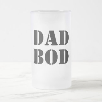 Dad Bod Funny Typography Frosted Glass Beer Mug