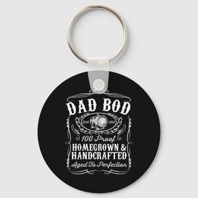 Dad Bod Funny Whiskey Bourbon Lover Fathers Day Gi Keychain (Front)