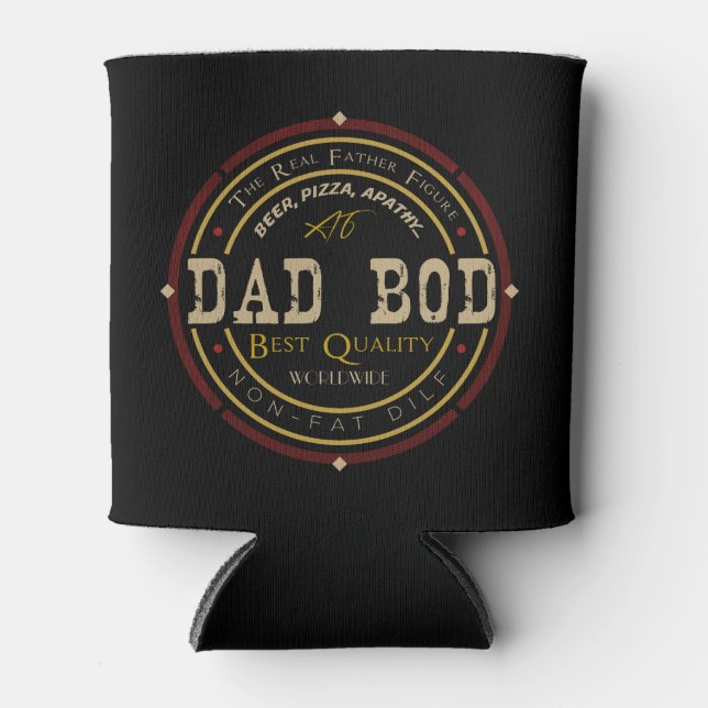 Dad Bod Vintage Funny logo Can Cooler (Front)