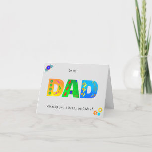 DAD Bold Boho birthday greeting Card