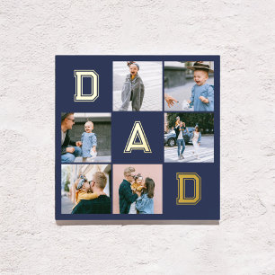 Dad Bold Multi Photo Navy Blue Foil Prints