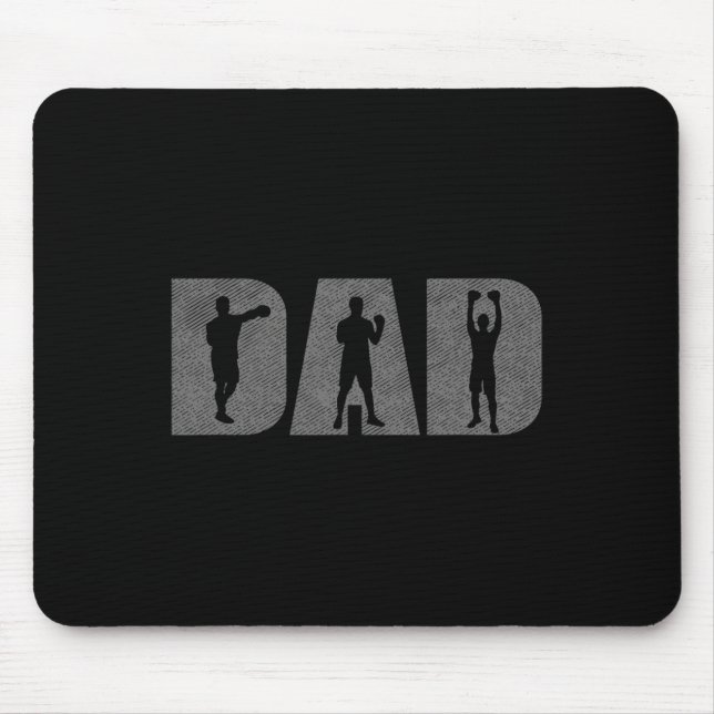 Dad Boxer Fathers Day Boxing Lover Box Gift Traini Mouse Pad (Front)