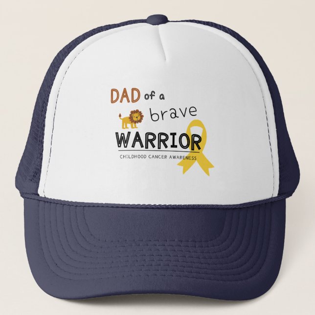 dad brave warrior cancer lion Trucker Hat (Front)