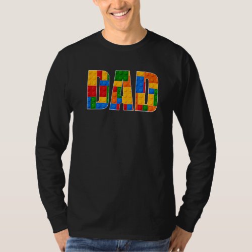 Dad Brick Builder  Blocks Master Builder Gifrs Boy T_Shirt