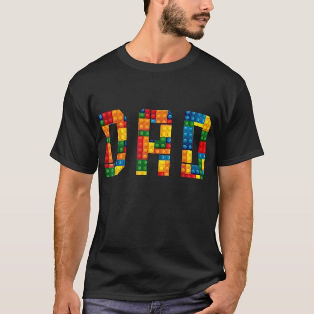 Dad Brick Builder Funny Blocks Master Builder T-Shirt (Front)