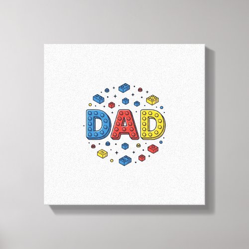 Dad Building Blocks Vintage Vector Design_1 Canvas Print