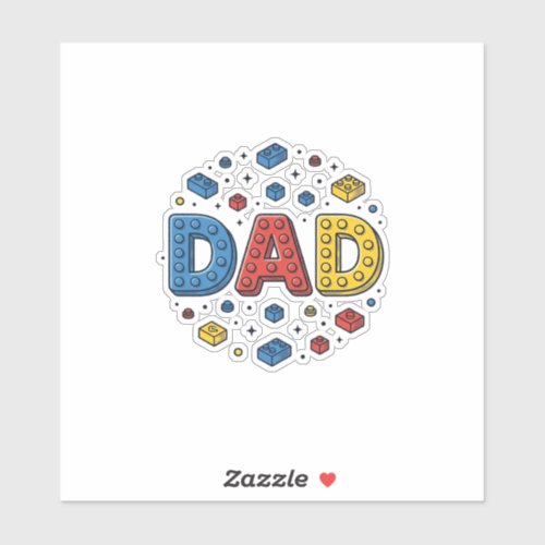 Dad Building Blocks Vintage Vector Design_1 Sticker