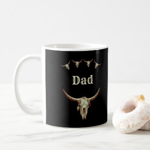 Dad Bull Cow Skull Western Fathers Day Rustic Coffee Mug
