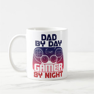 Dad By Day Gamer By Night Funny Video Gamer Dad Coffee Mug