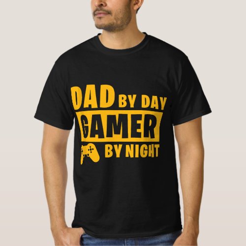 Dad By Day Gamer By Night Software Computer Engine T_Shirt